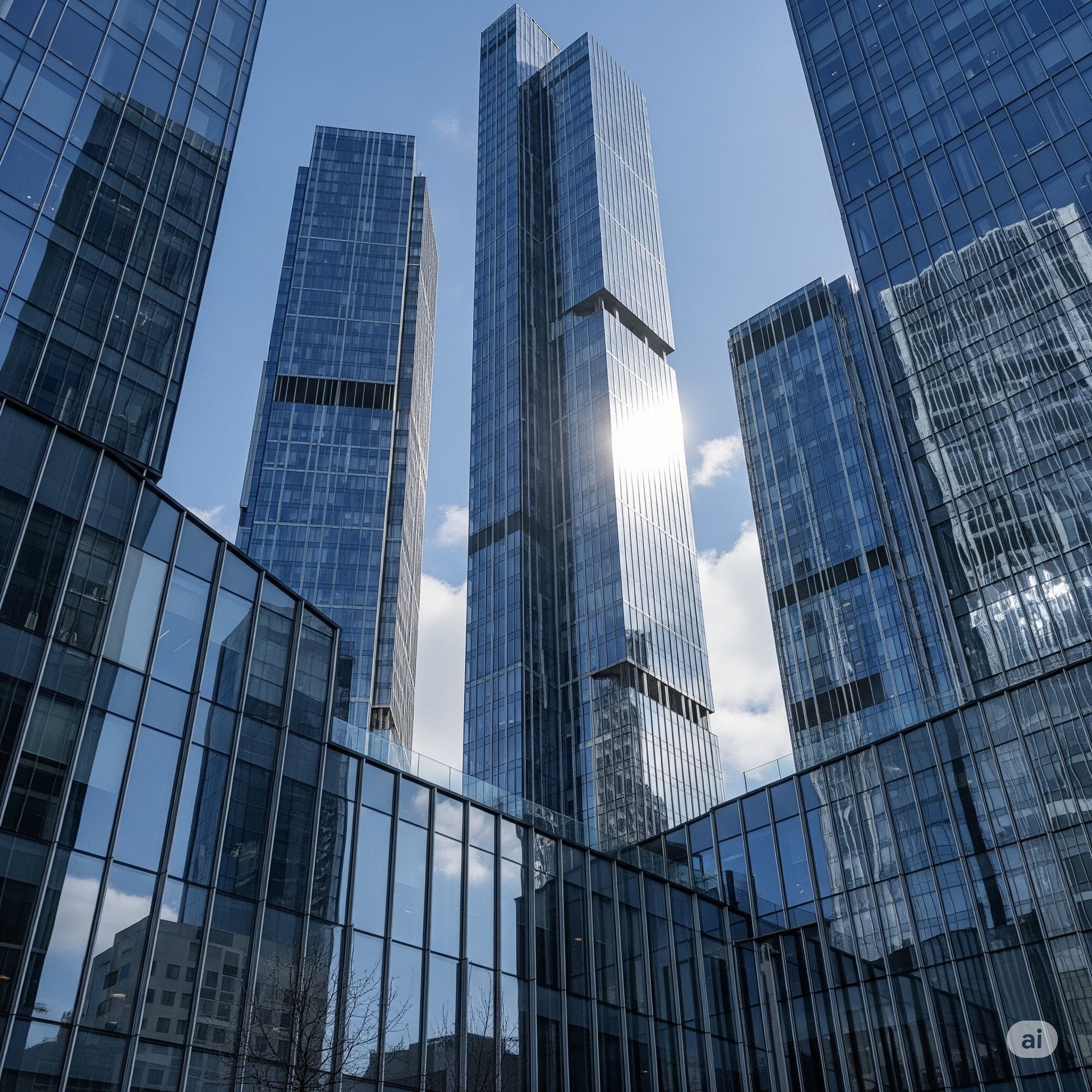 Modern Building Glass Facade